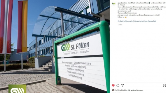 Screenshot des ersten Instagram-Beitrages der GW St. Pölten