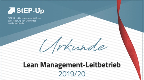 Urkunde: Lean Management-Leitbetrieb 2019/20