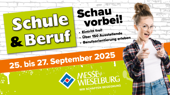 Ankündigungsplakat der Messe Schule & Beruf 2025