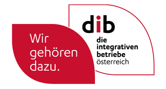 Logo: Wir gehören dazu. dib die integrativen betriebe österreich